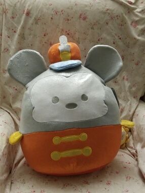 Disney Gray  Mickey  Mouse  Squishmellows Orange Plush with Yellow Accents